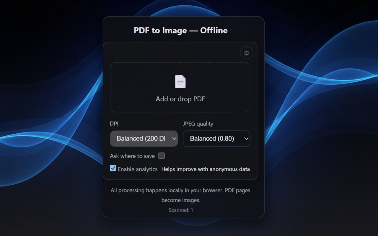 Quality settings screen