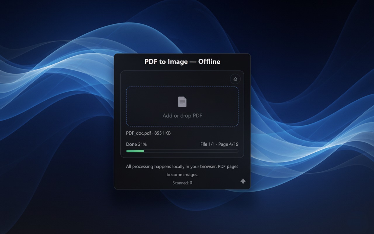 PDF to Image — Offline interface